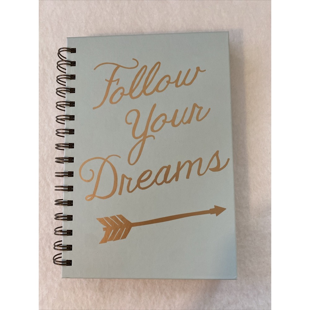 Follow Your Dreams‎ Spiral Lined Pages Journal Mint Green C R Gibson 160 Pg New